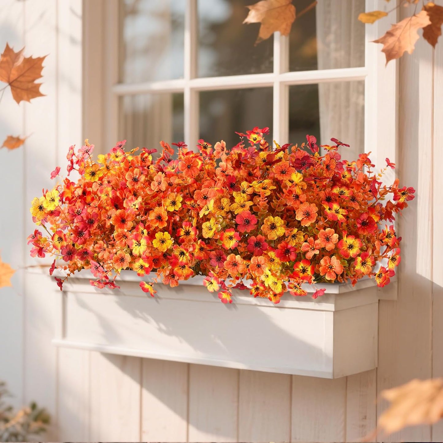 Artificial Fall Flowers for Decoration Fake Flowers Outdoor Artificial Plants - 12 Bundles