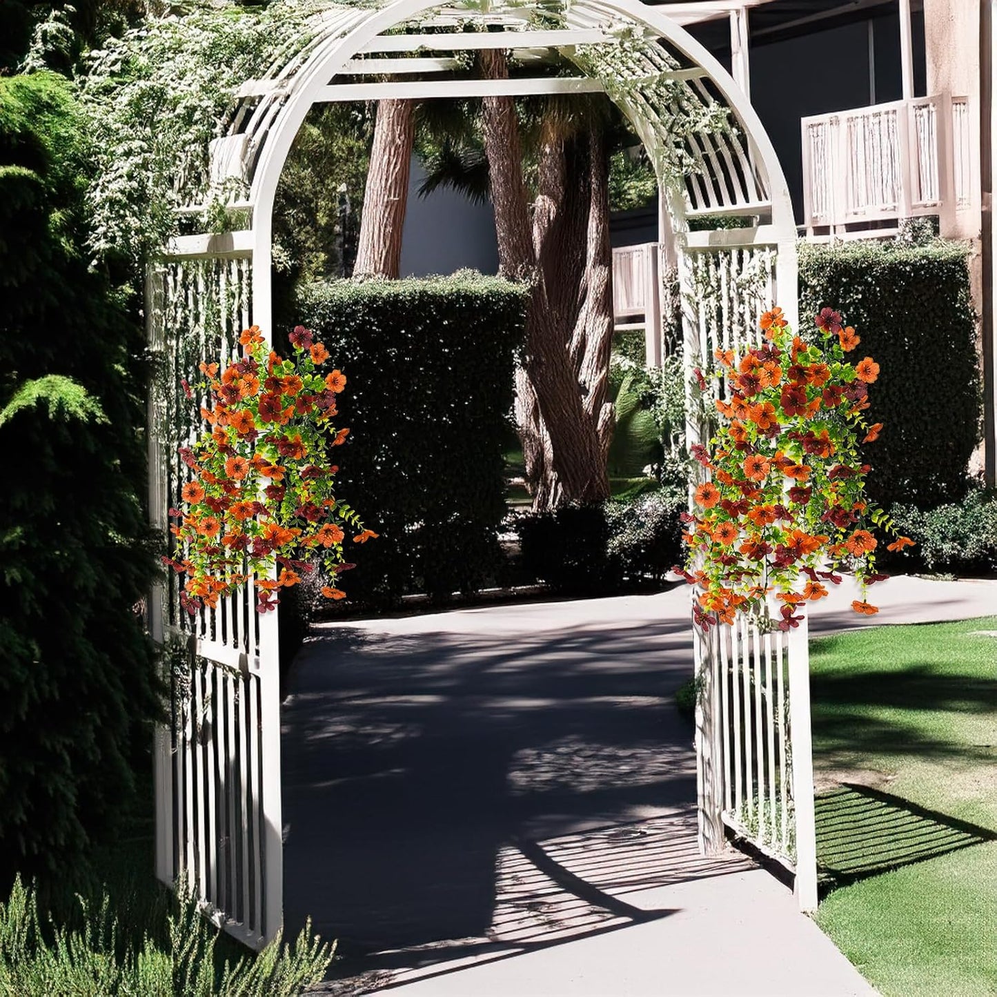 Artificial Hanging Flowers Plants for Outdoor Fall Decoration - 2PCS