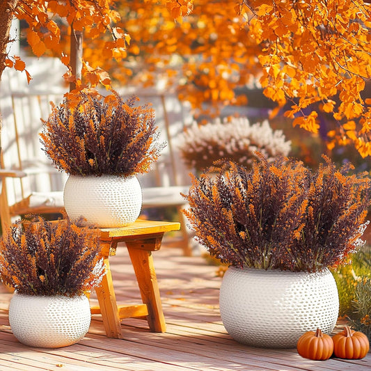TURNMEON 10 Bundles Artificial Fall Flowers for Outdoors Fall Decorations