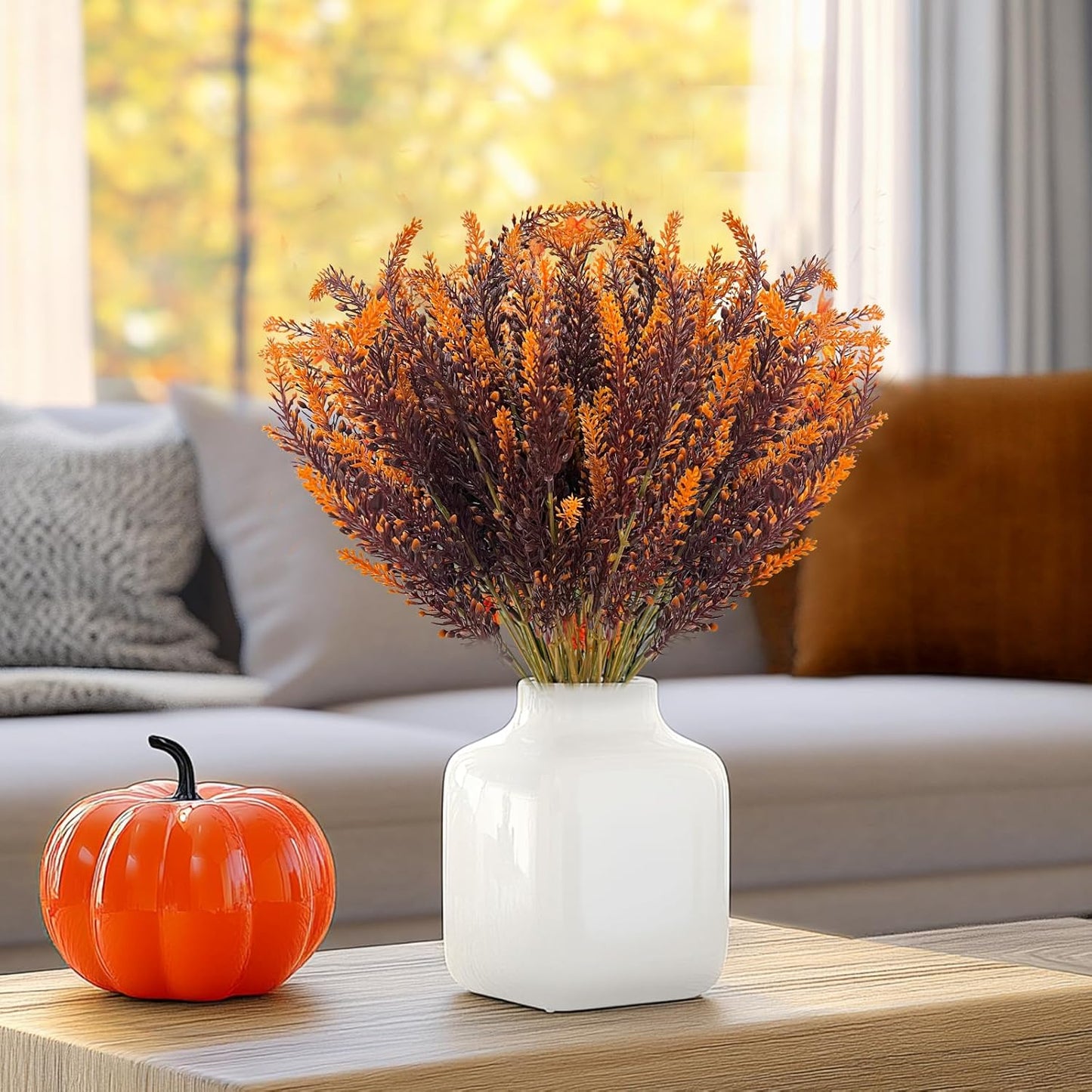 TURNMEON 10 Bundles Artificial Fall Flowers for Outdoors Fall Decorations
