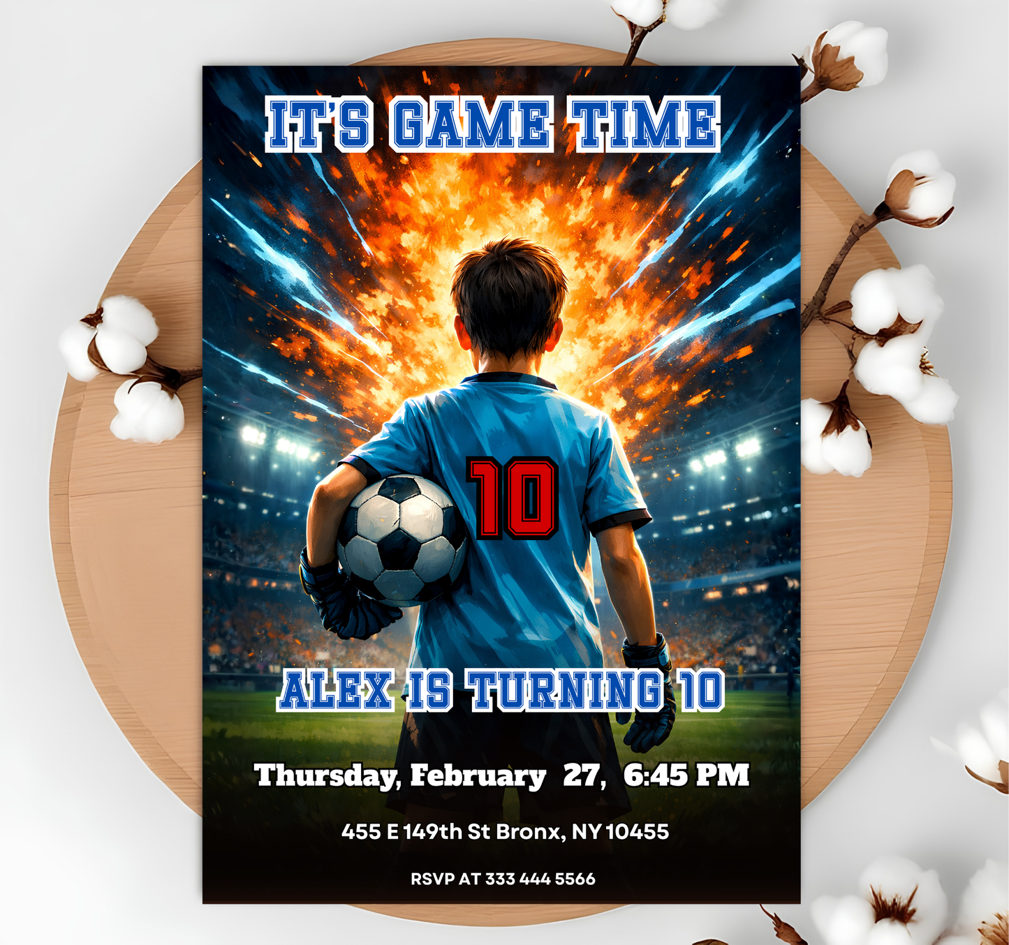 Editable Soccer Birthday Invitation, Boys Sports Party Digital Download