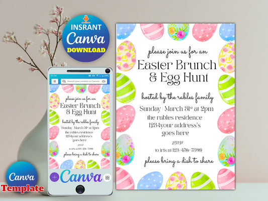 Easter Egg Hunt Invitation(Printable)