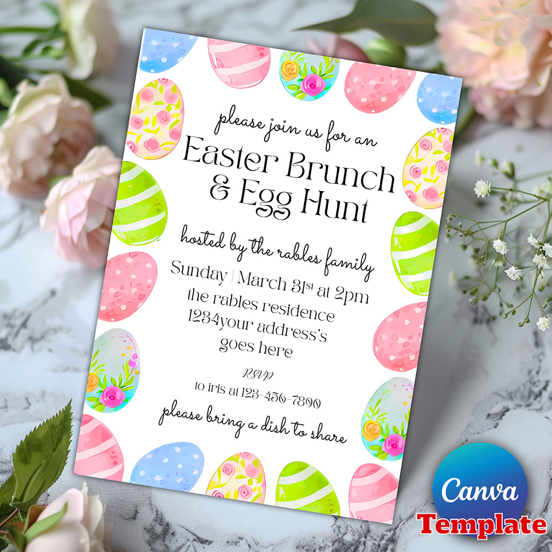 Easter Egg Hunt Invitation(Printable)
