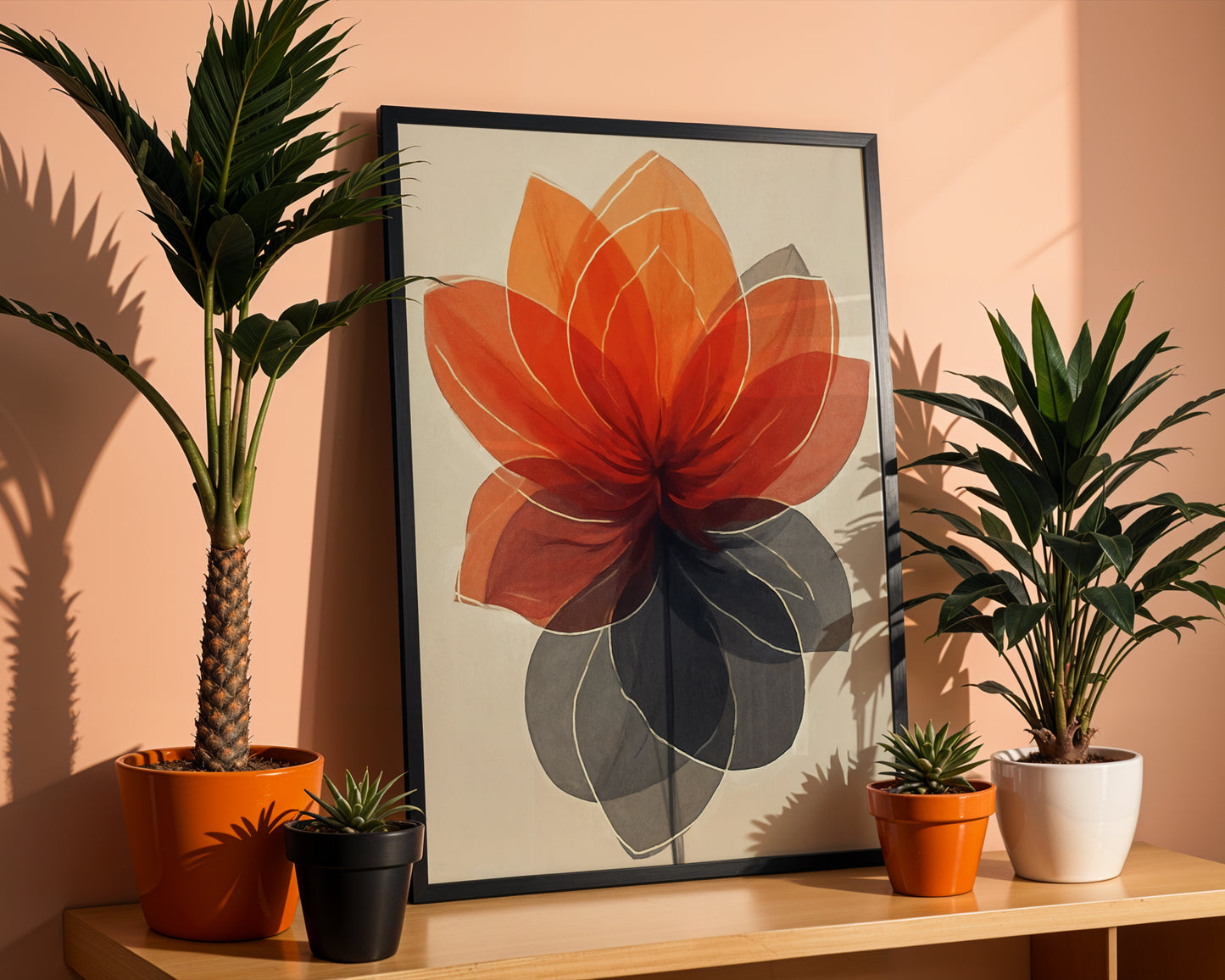 Abstract Botanical Floral wall art print(Printable+Physical)