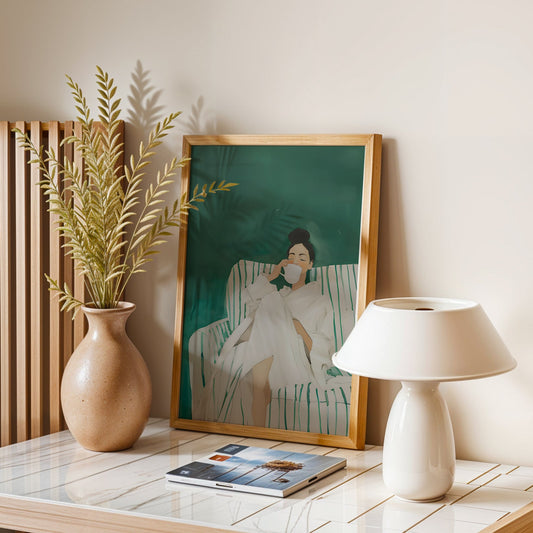Emerald Green Abstract People Large Wall Artt(Printable+Physical)