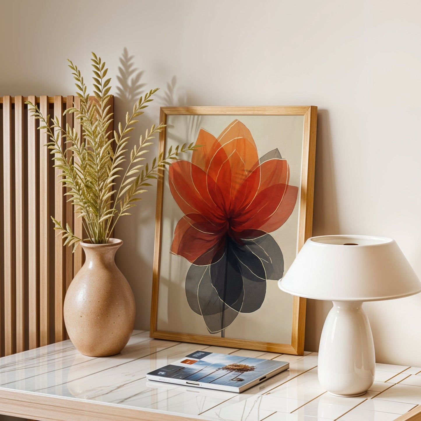 Abstract Botanical Floral wall art print(Printable+Physical)