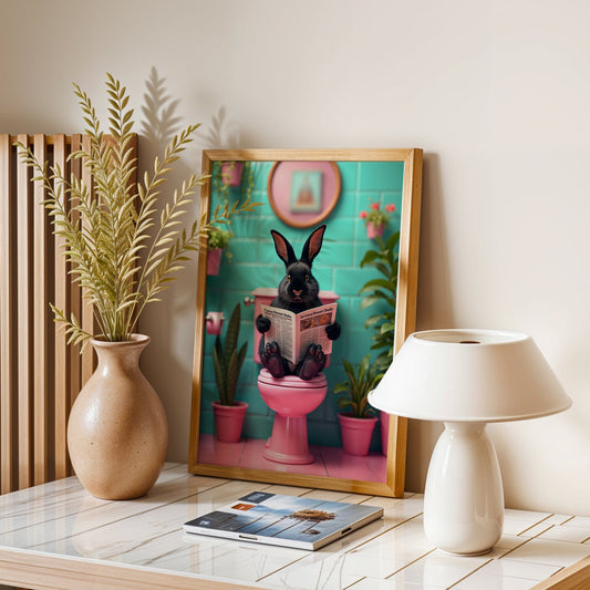 Bathroom Bunny Print(Printable+Physical)