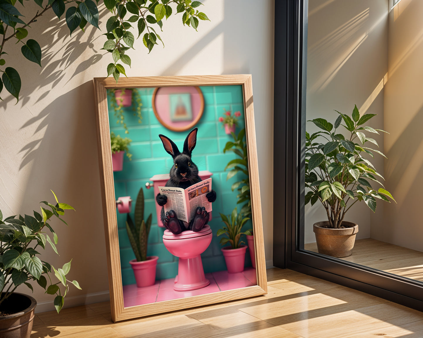 Bathroom Bunny Print(Printable+Physical)