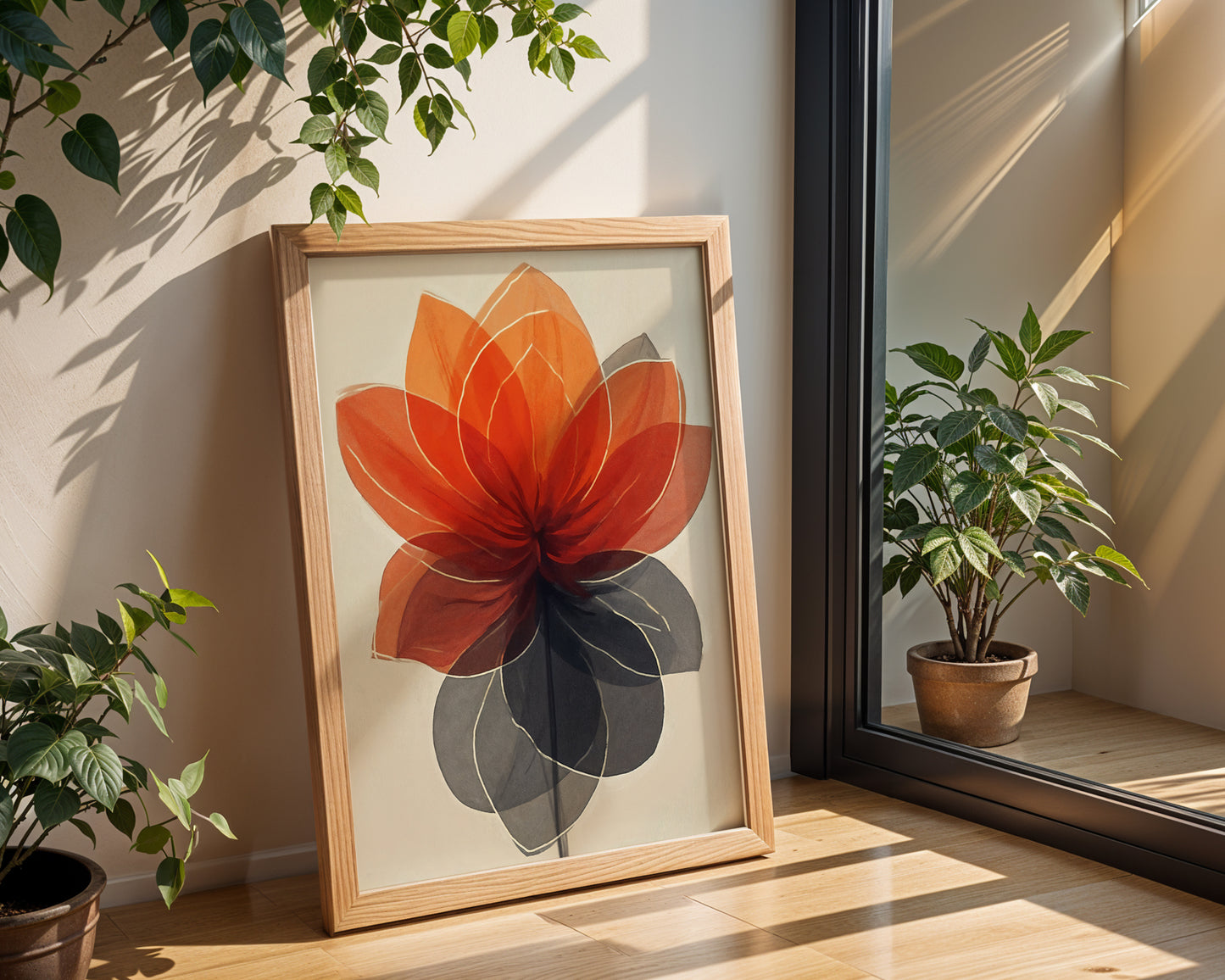 Abstract Botanical Floral wall art print(Printable+Physical)