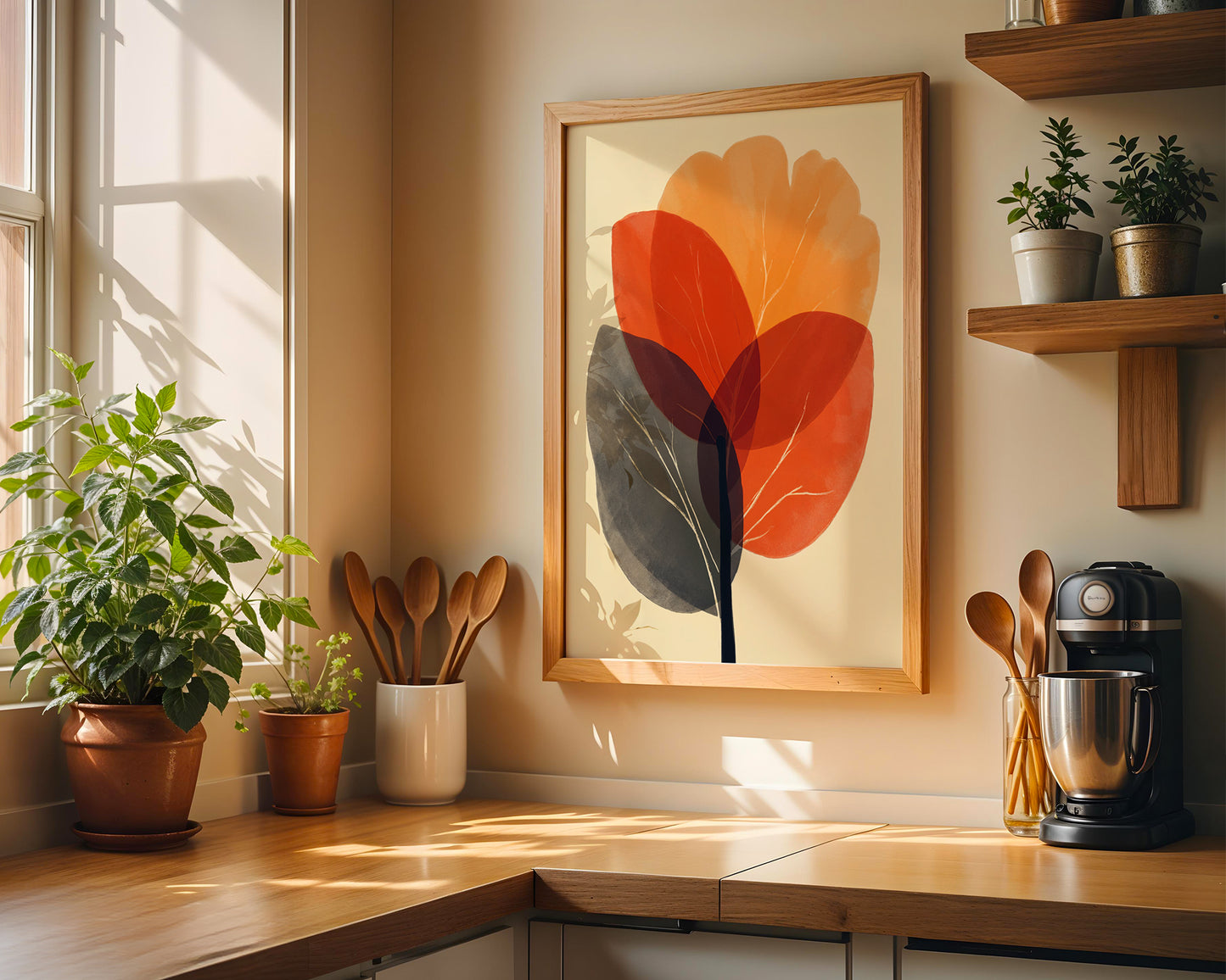 Abstract Botanical Floral wall art print(Printable+Physical)