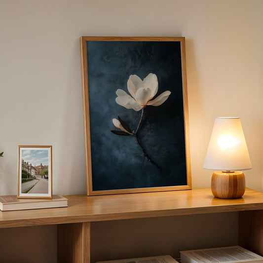 Modern Minimalist Art Beige Black Flower Abstract Art Set(Printable+Physical)