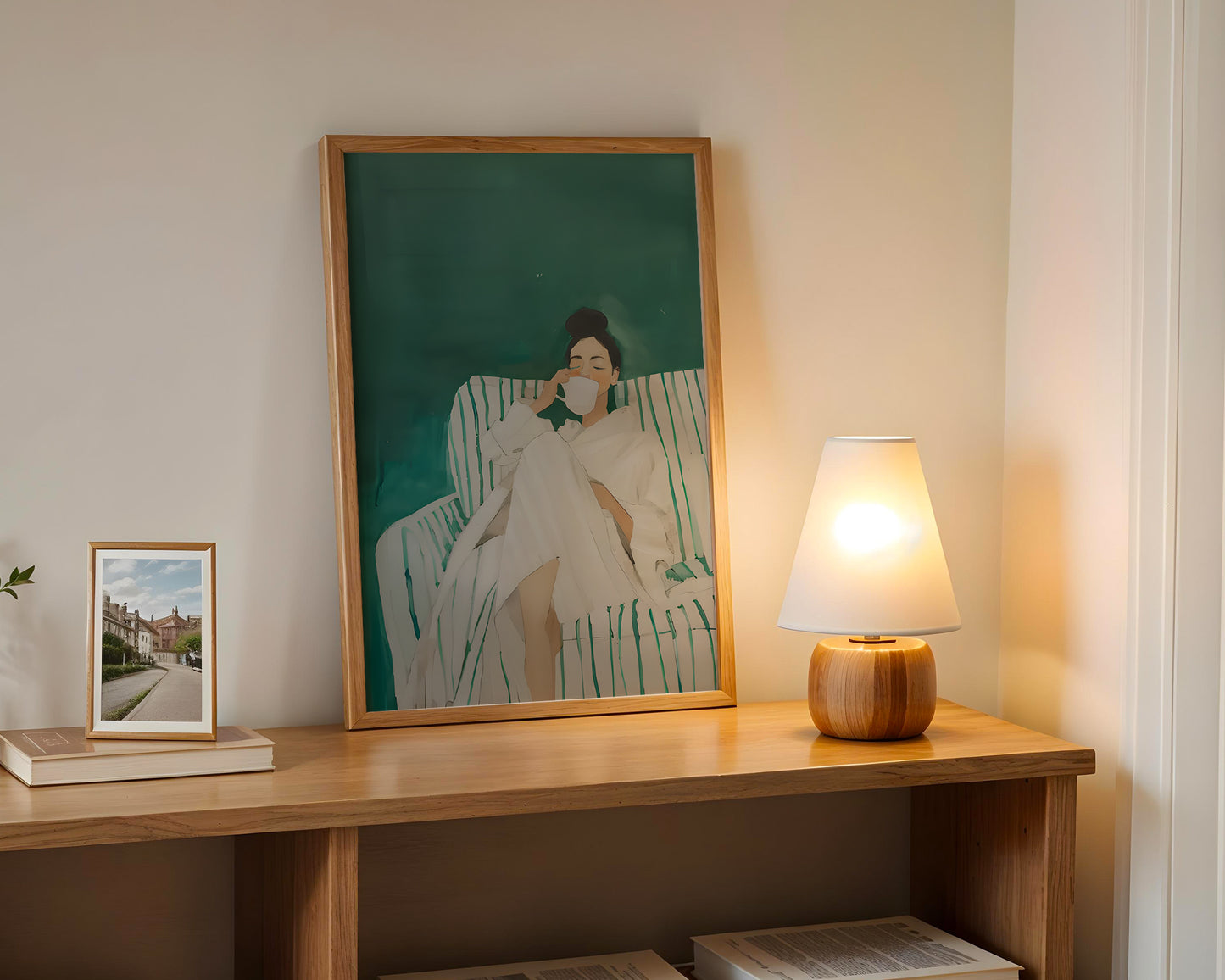 Emerald Green Abstract People Large Wall Artt(Printable+Physical)