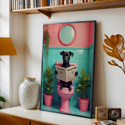 Bathroom dog Print(Printable+Physical)