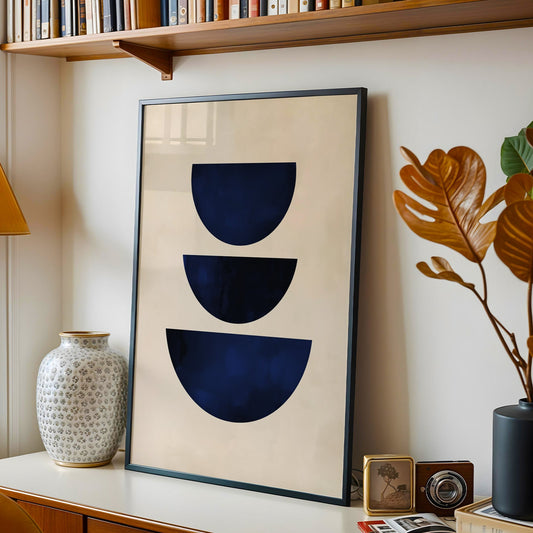 Royal Blue Minimalist Abstract Printable Wall Art(Printable+Physical)
