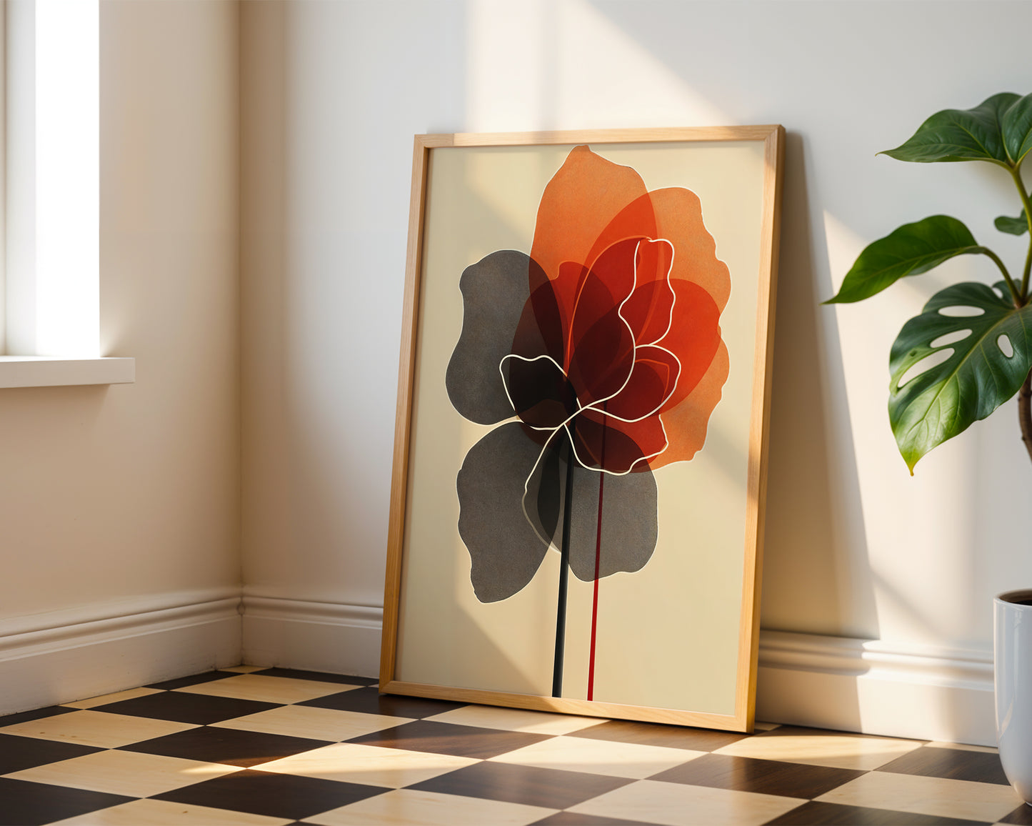 Abstract Botanical Floral wall art print(Printable+Physical)