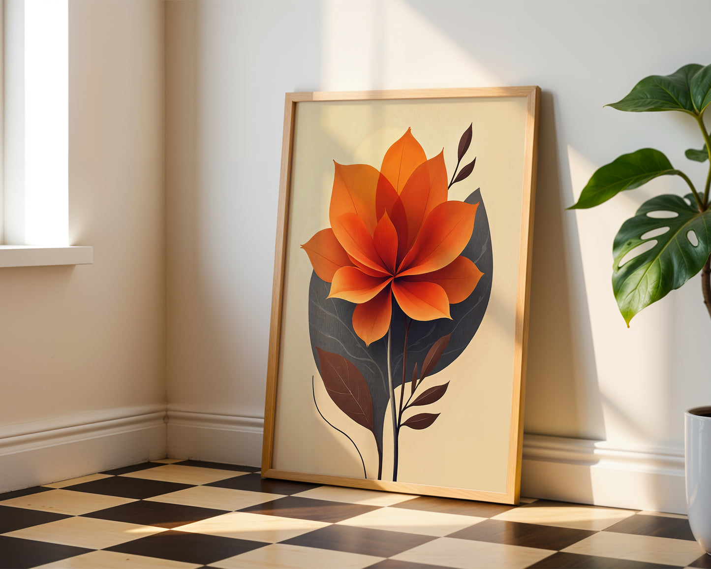 Abstract Botanical Floral wall art print(Printable+Physical)