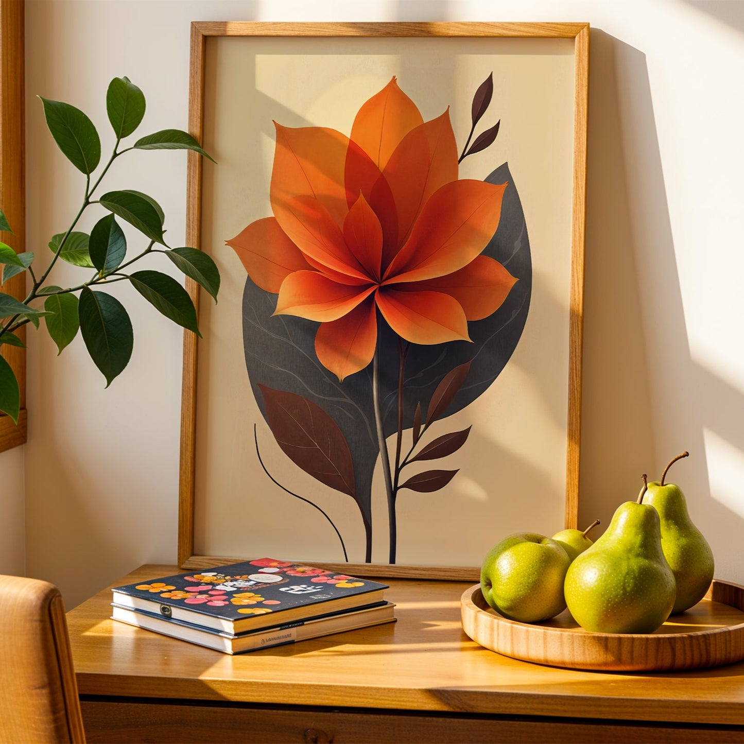 Abstract Botanical Floral wall art print(Printable+Physical)