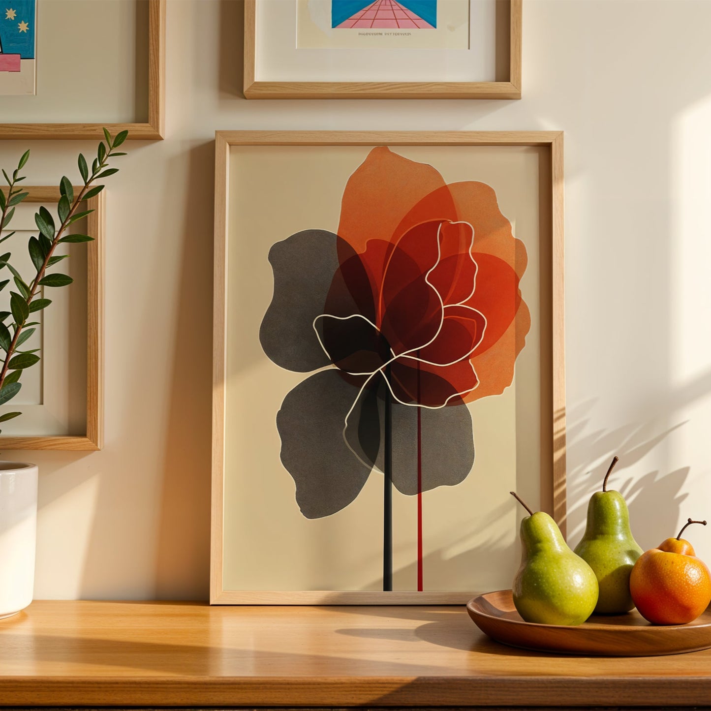 Abstract Botanical Floral wall art print(Printable+Physical)