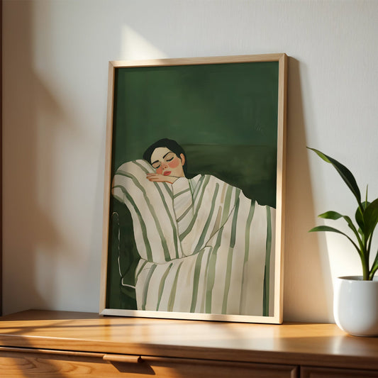 Emerald Green Abstract People Large Wall Art(Printable+Physical)