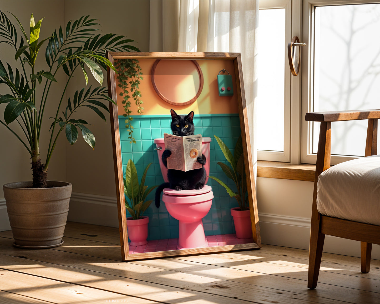 Bathroom Cat Print(Printable+Physical)