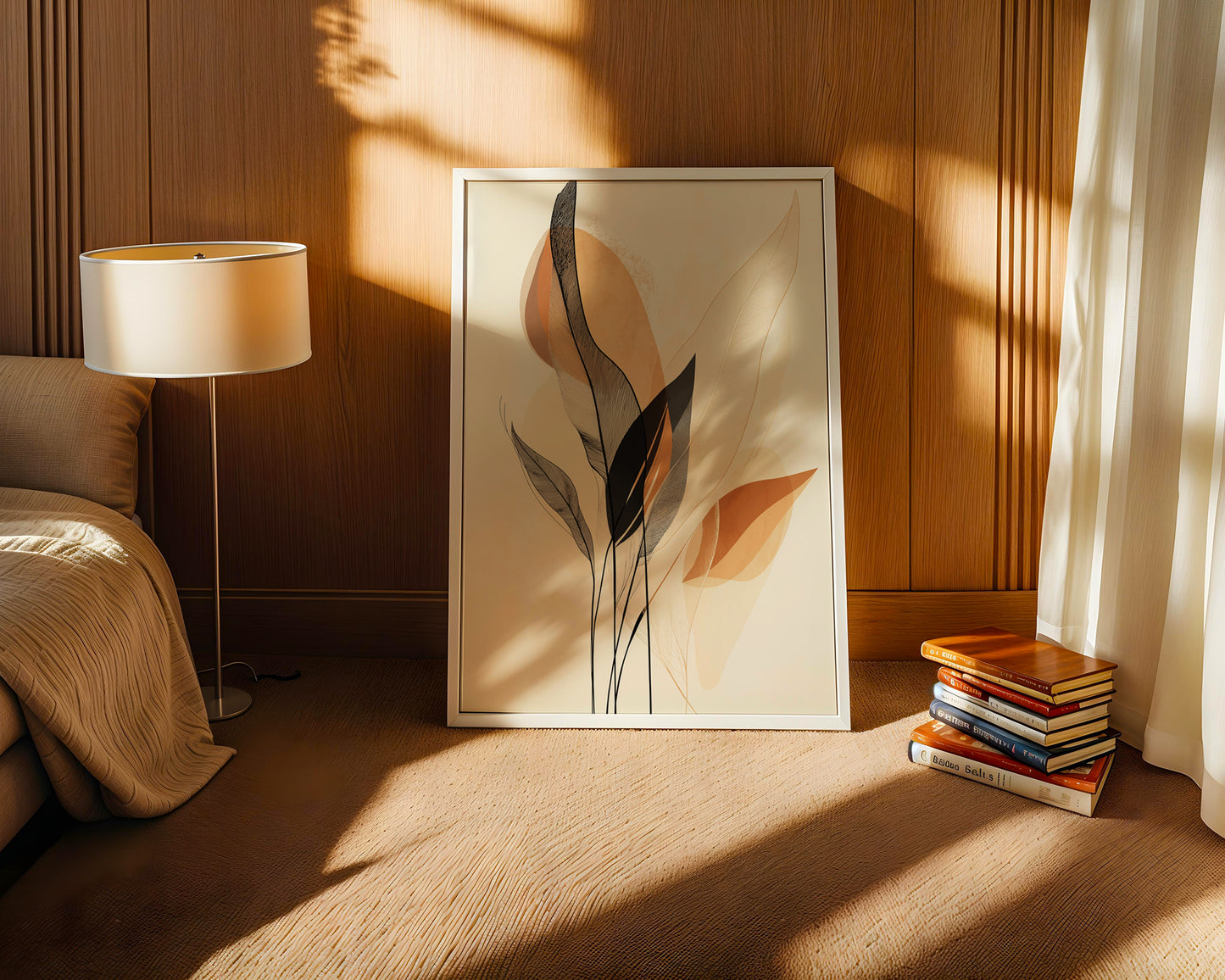 Black Beige and Brown Abstract Print(Printable+Physical)