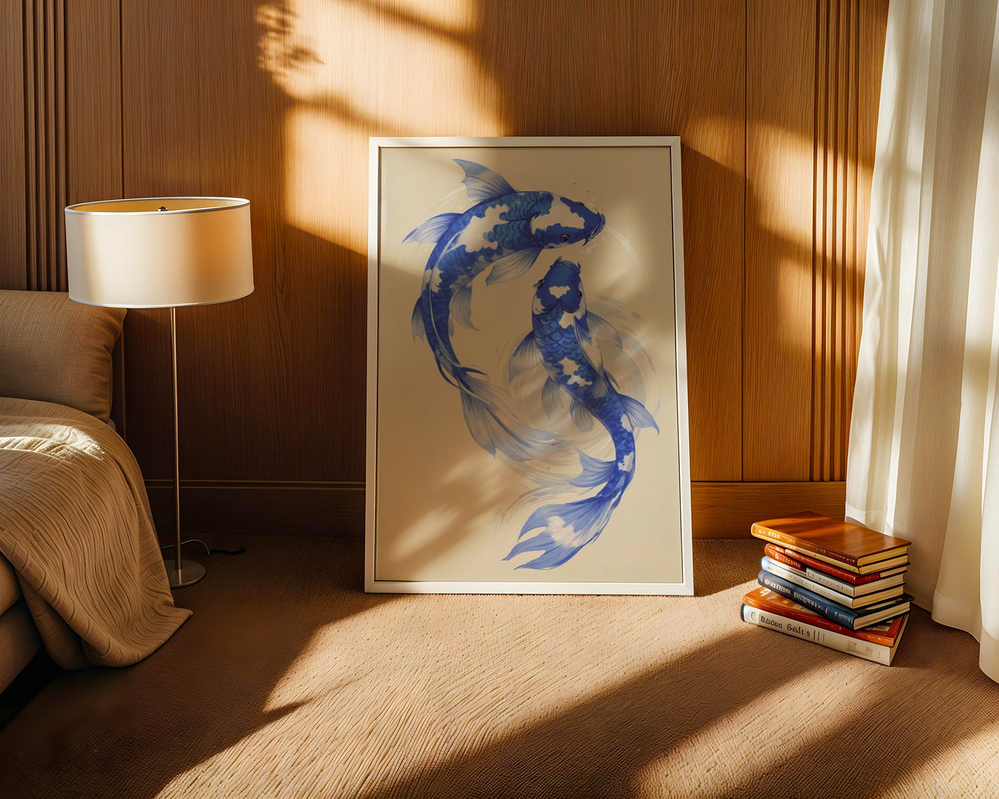Blue koi fish japanese Art Print(Printable+Physical)