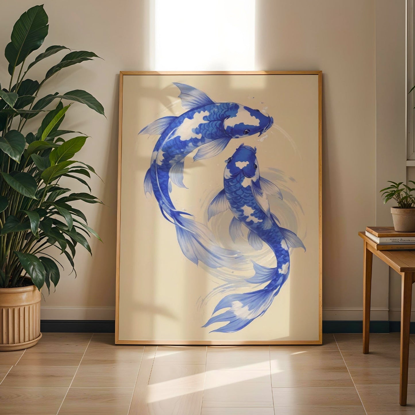 Blue koi fish japanese Art Print(Printable+Physical)
