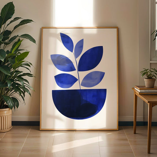 Royal Blue Minimalist Abstract Printable Wall Art(Printable+Physical)