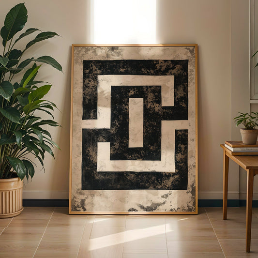 Organic Minimalist Beige and Black Printable Wall Art(Printable+Physical)