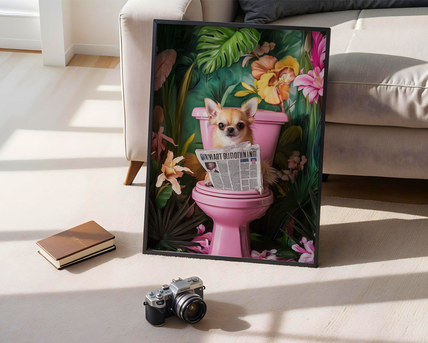 Funny Chihuahua on Toilet Print(Printable+Physical)