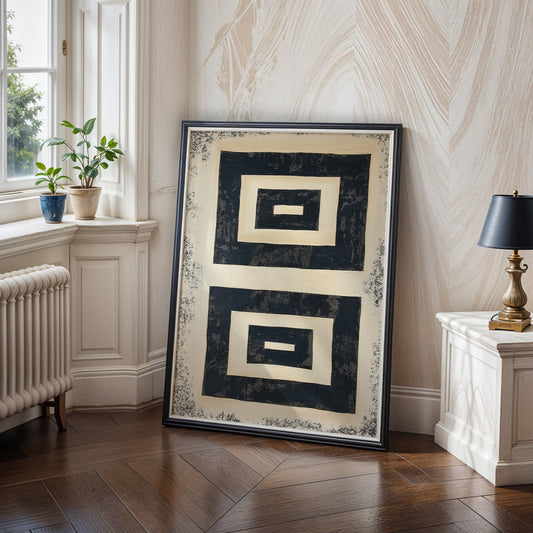 Organic Minimalist Beige and Black Printable Wall Art(Printable+Physical)
