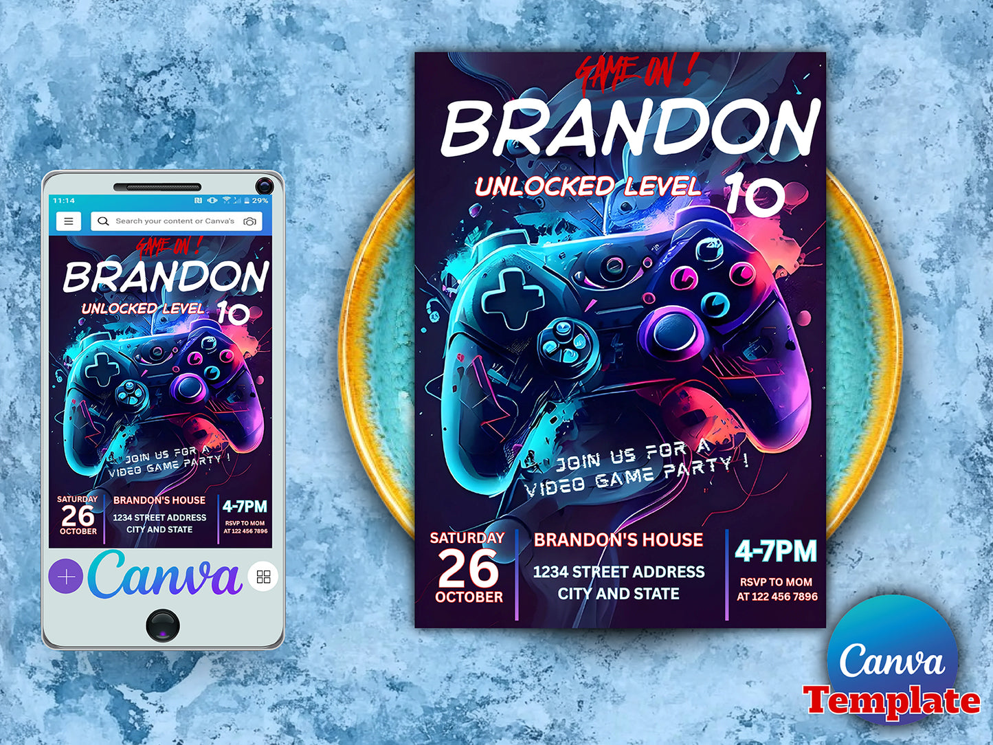 Video Game Birthday Invitation (Printable)