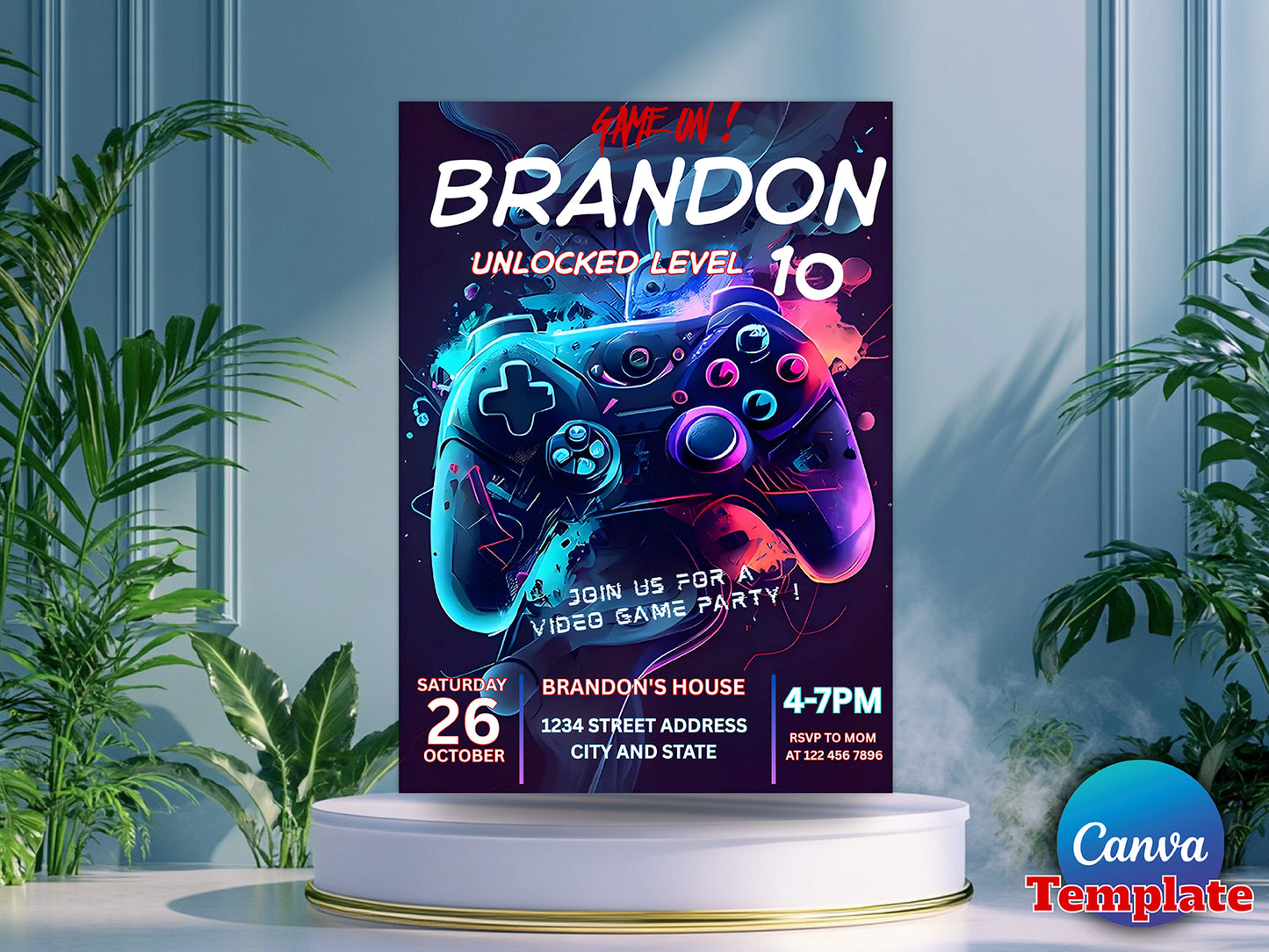 Video Game Birthday Invitation (Printable)