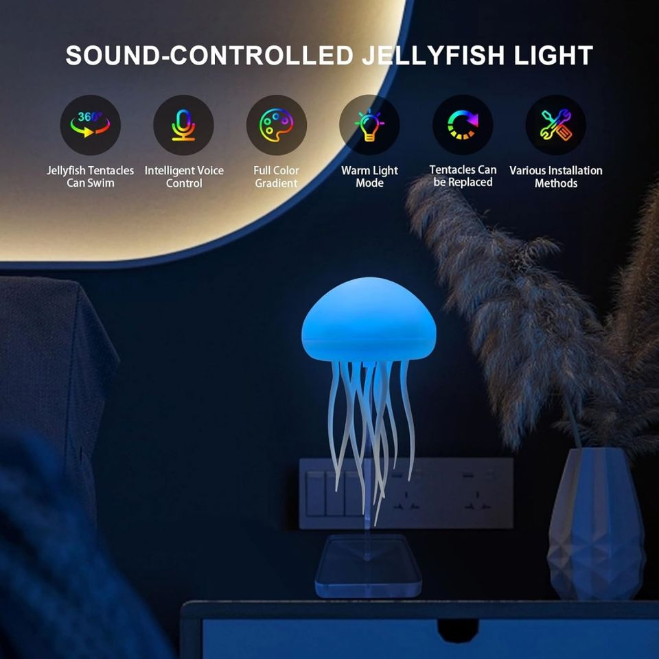 Rechargeable Jellyfish LED Night Light