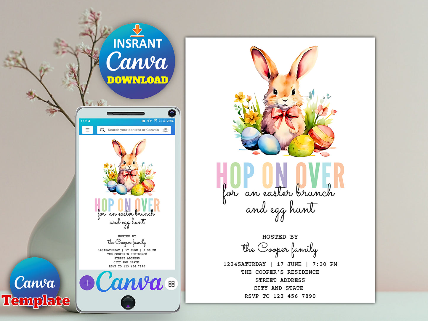 Easter Brunch Invitation(Printable)