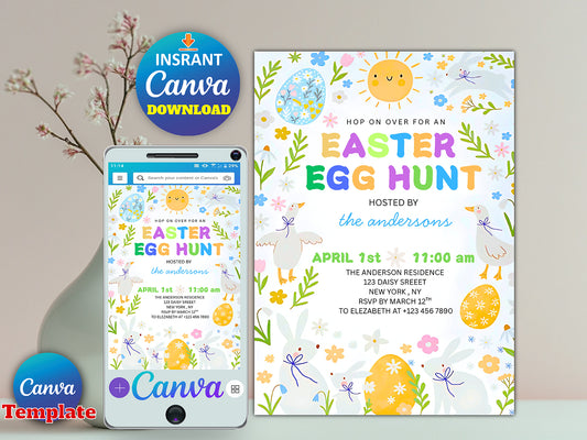 Easter Egg Hunt Invitation(Printable)