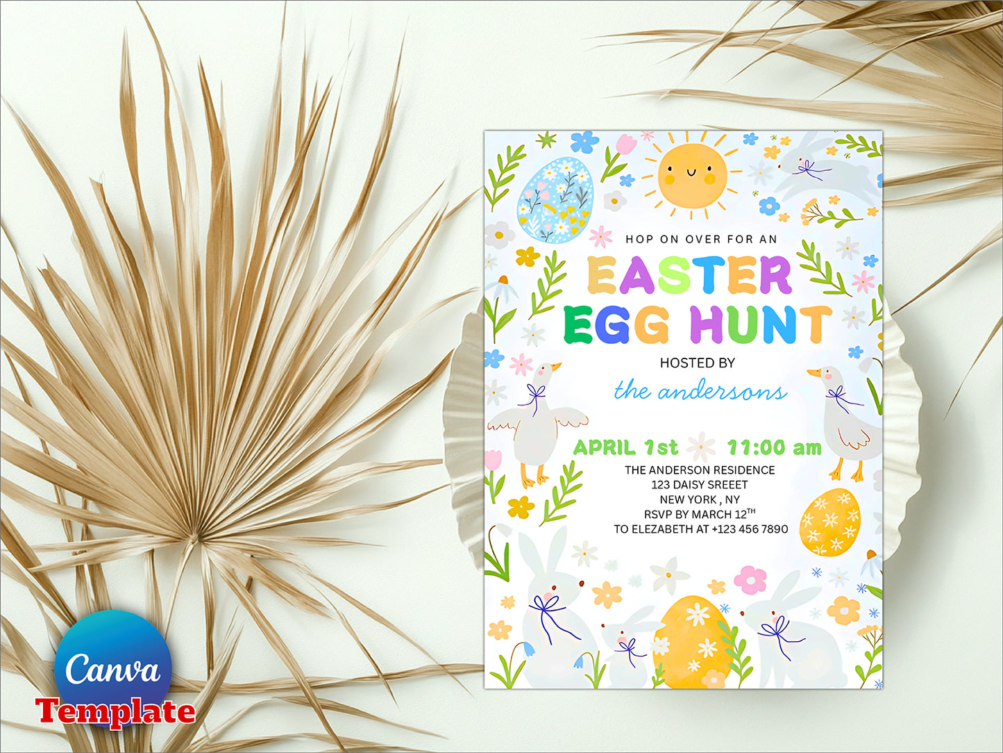 Easter Egg Hunt Invitation(Printable)