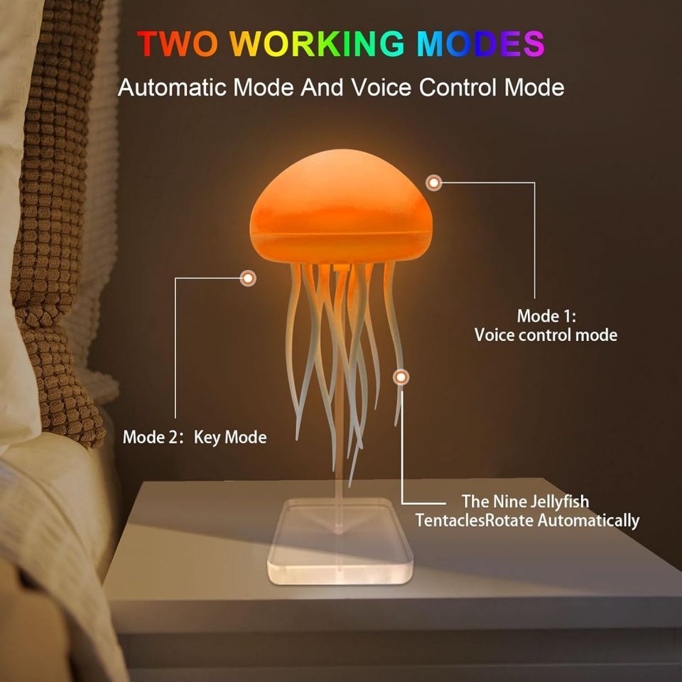 Rechargeable Jellyfish LED Night Light