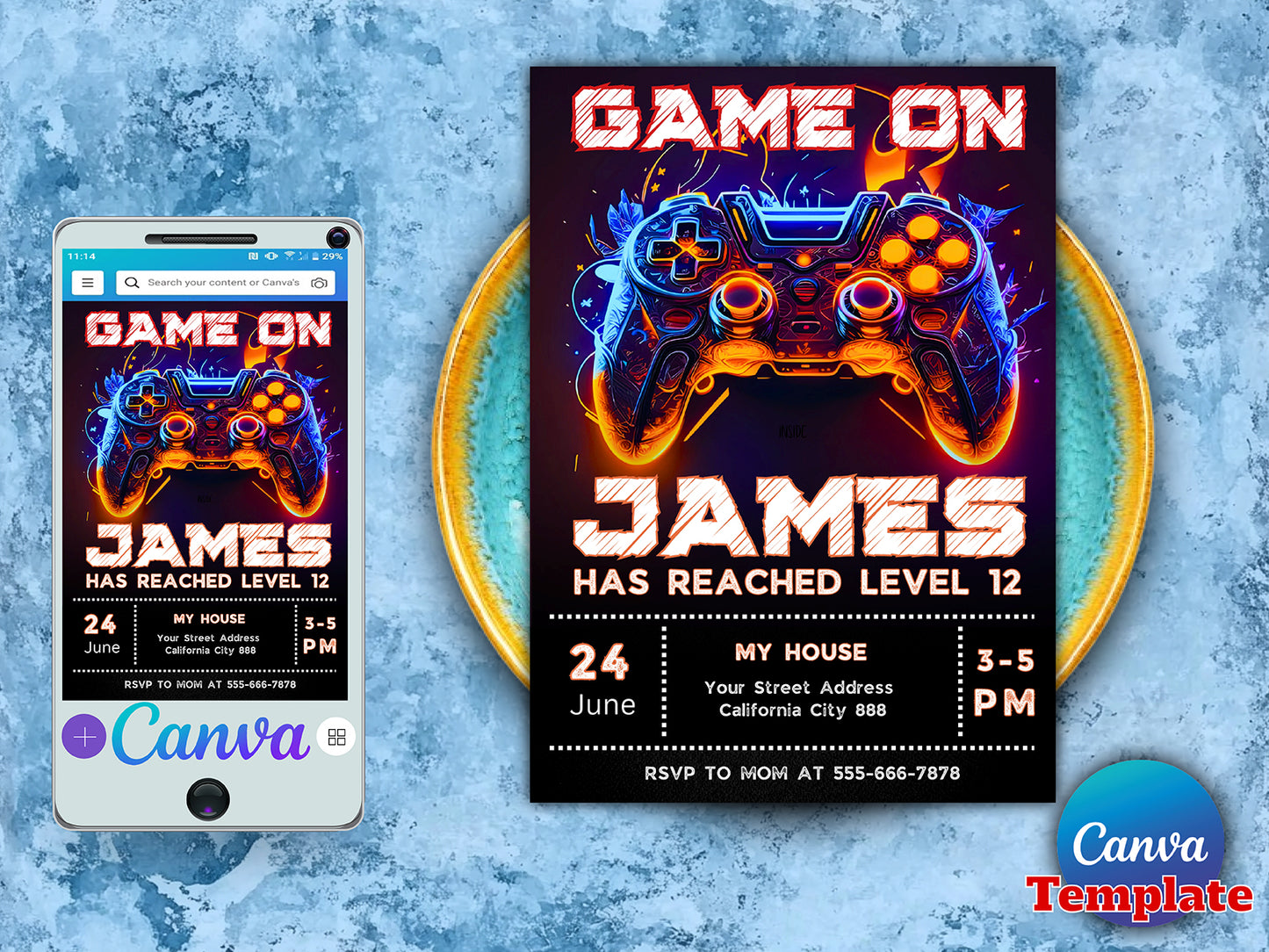 Editable Video Game Party Invitation(Printable)