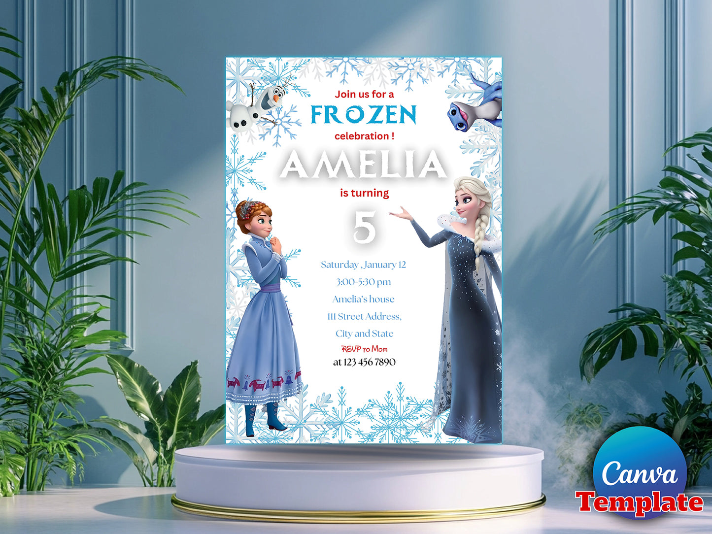 Frozen Editable Birthday Invitation (Printable)