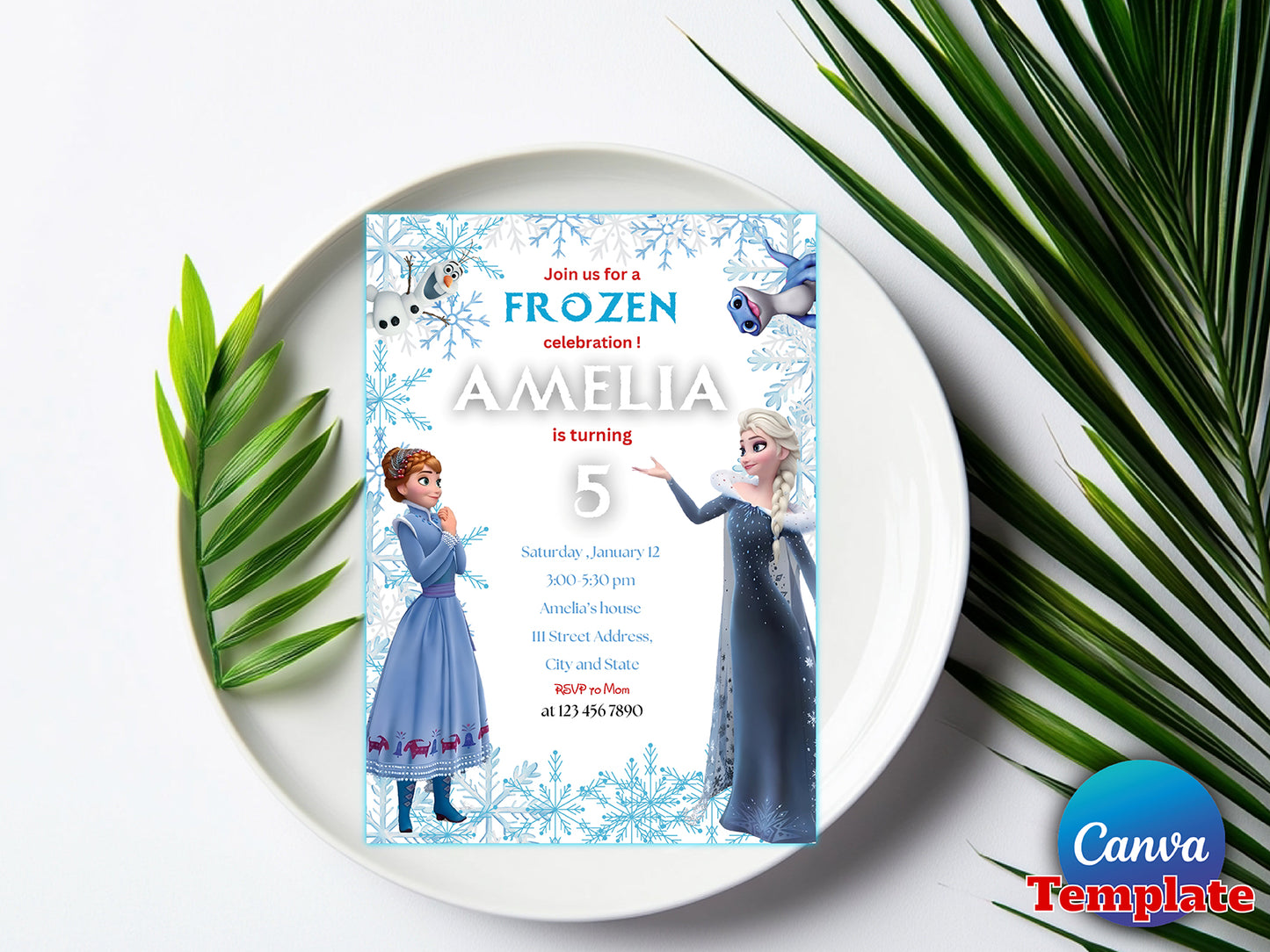 Frozen Editable Birthday Invitation (Printable)