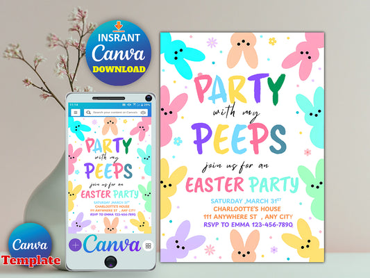 Easter Bunny Party Invite(Printable)