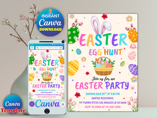 Easter Egg Hunt Invitation(Printable)
