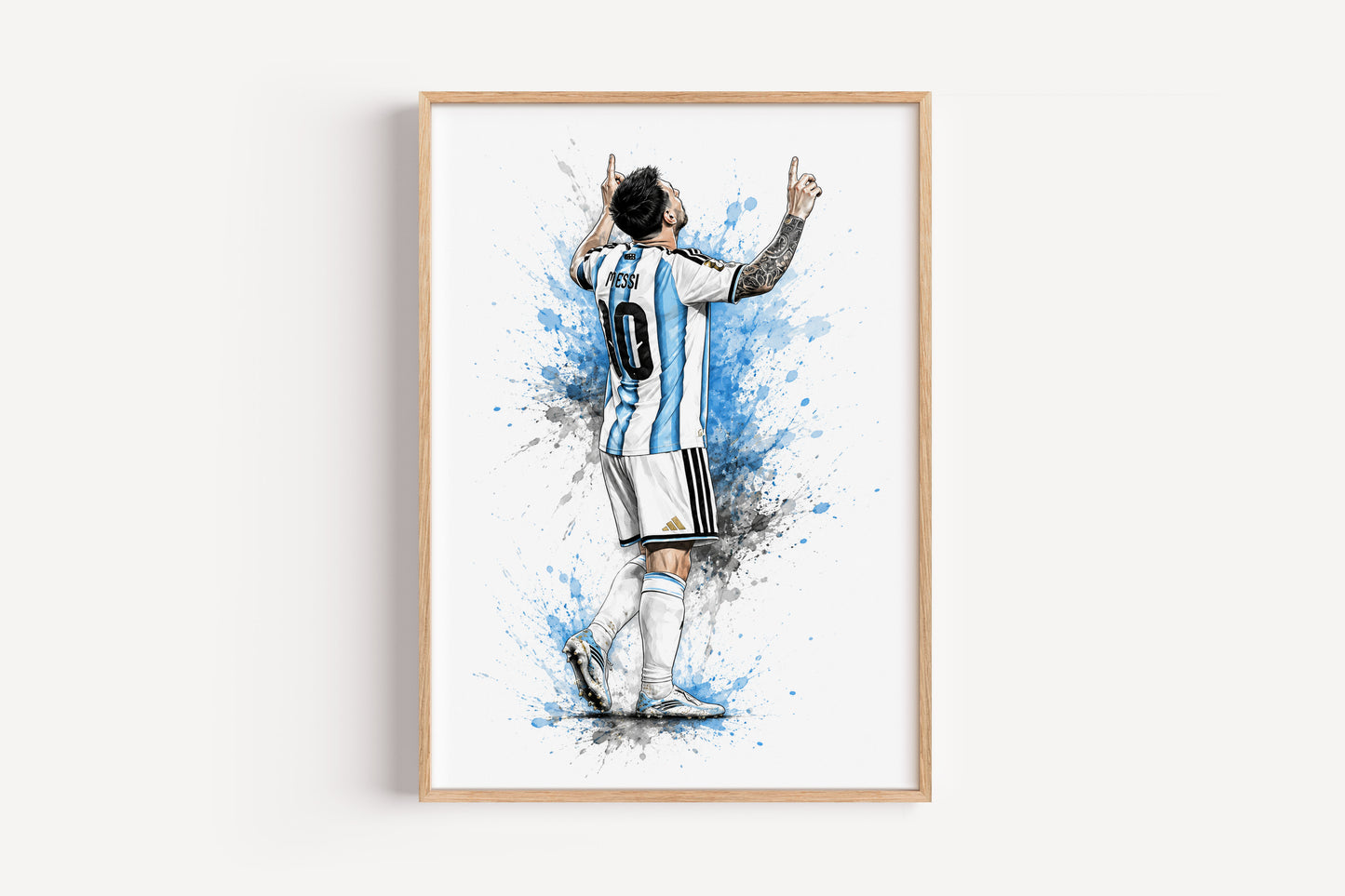 Lionel Messi Iconic Finger Pointing Celebration Argentina Sketch Wall Art Poster (Printable+Physical)