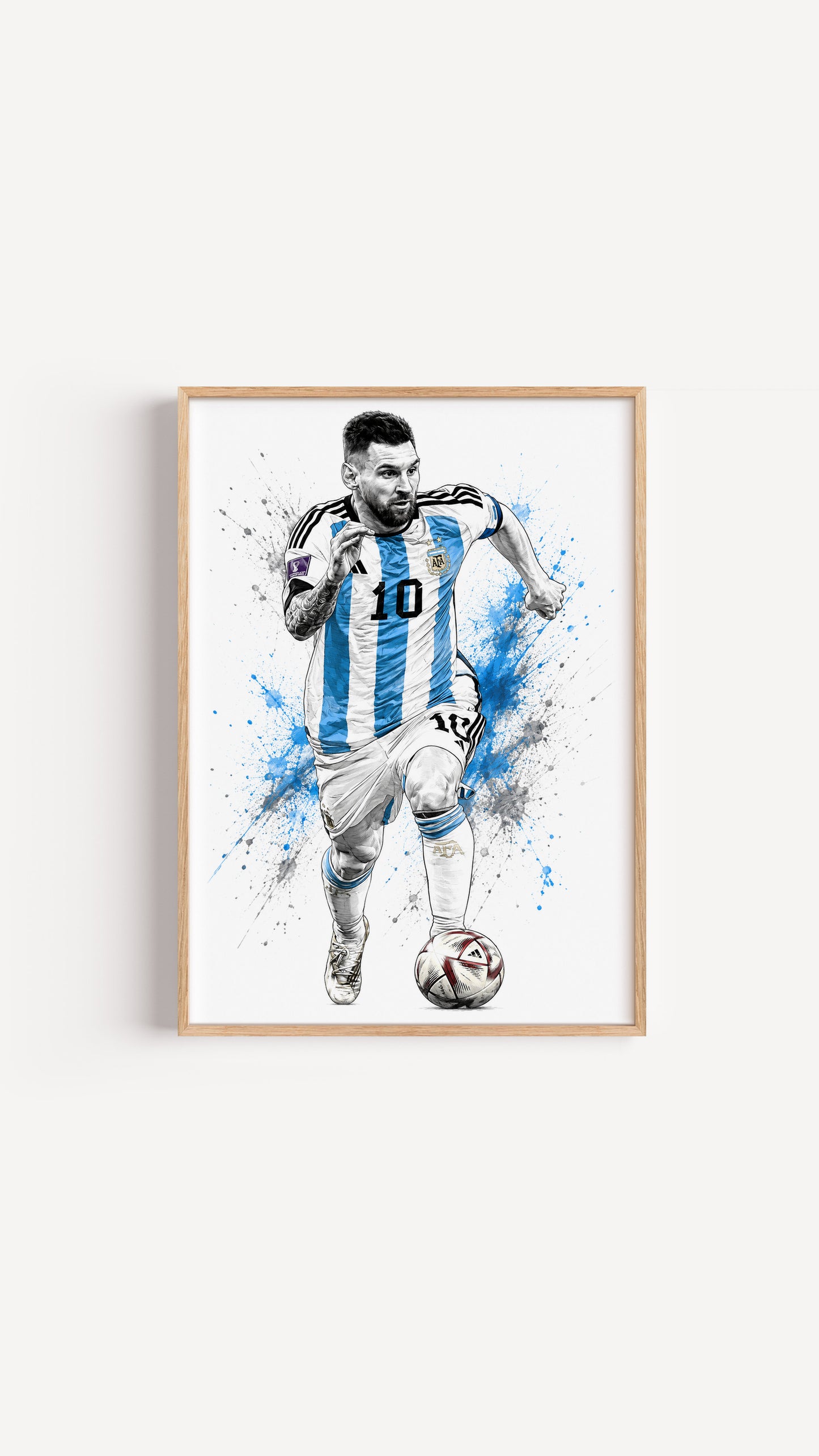 Lionel Messi Argentina Football Legends Sketch Wall Art Poster (Printable+Physical)