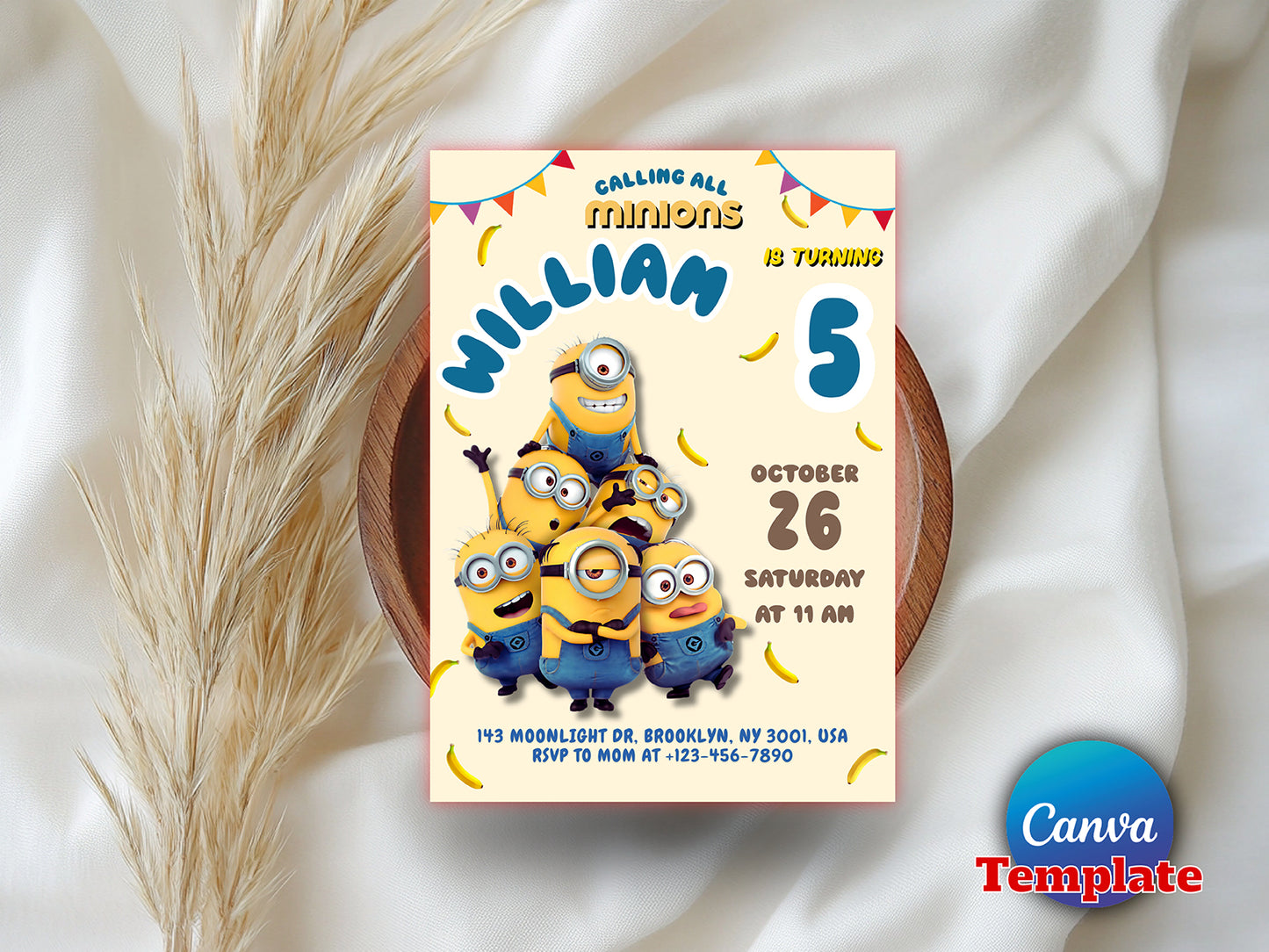 Editable Minions Birthday Invitation(Printable)