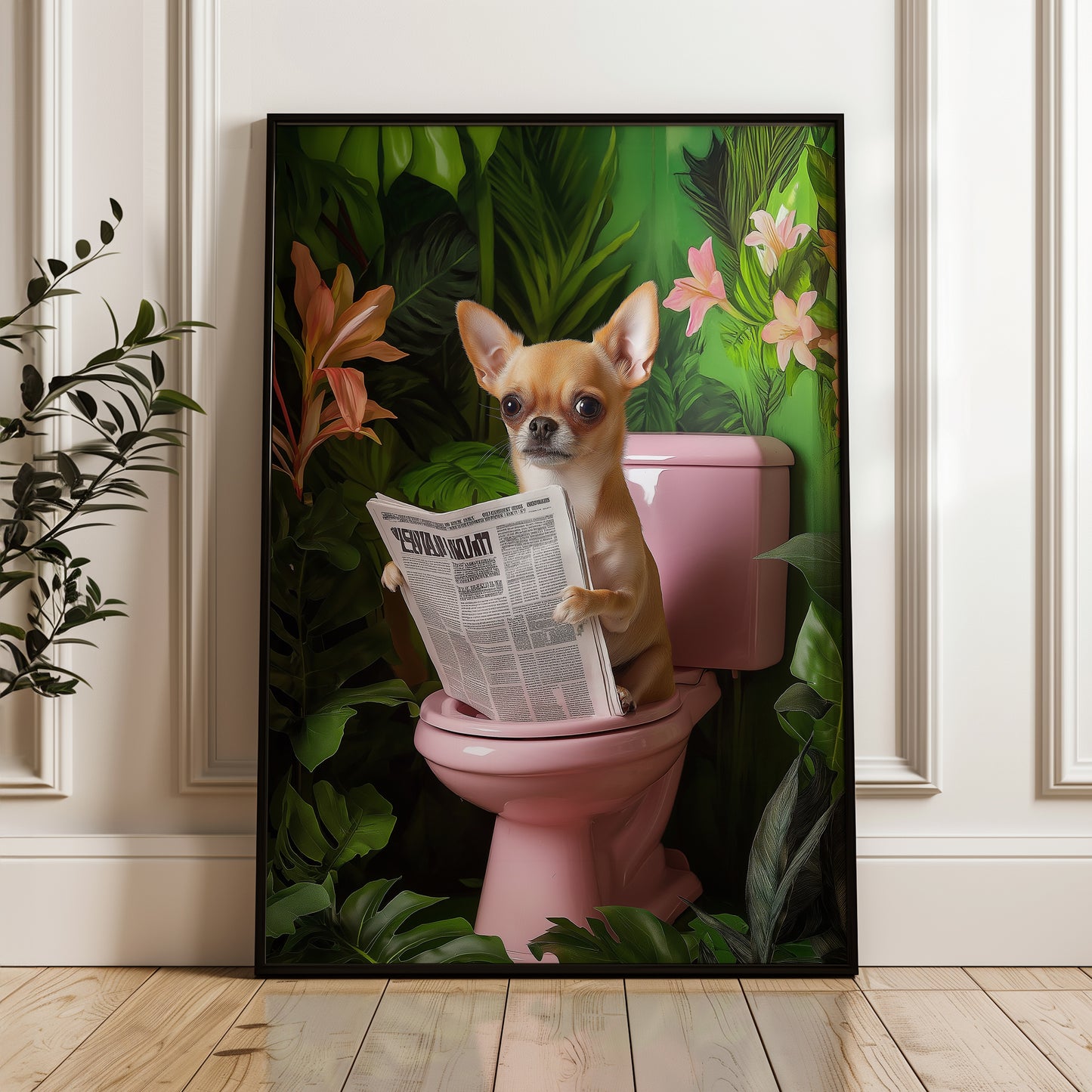 Funny Chihuahua on Toilet Print(Printable+Physical)
