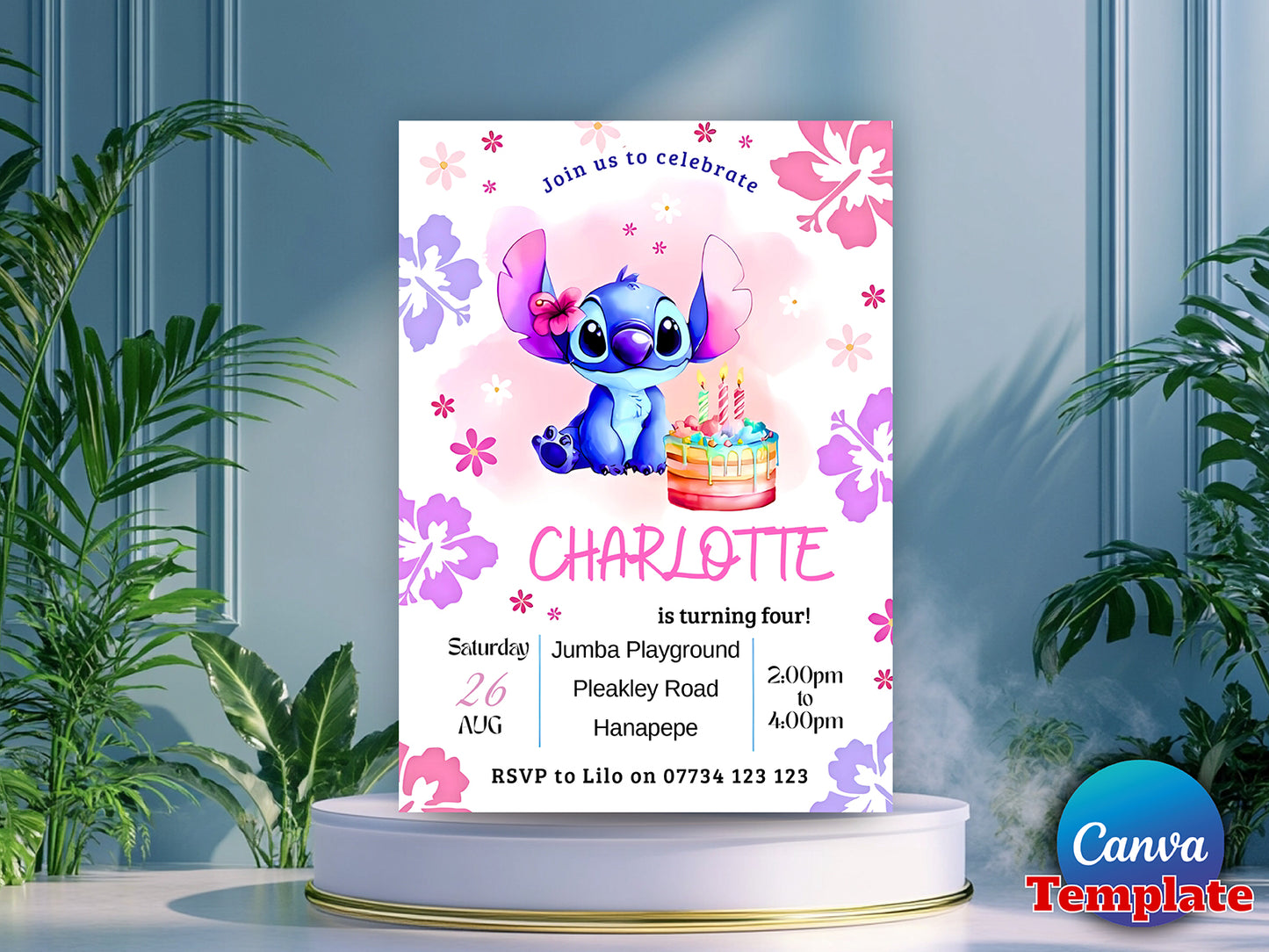 Lilo and Stitch birthday invitation(Printable)