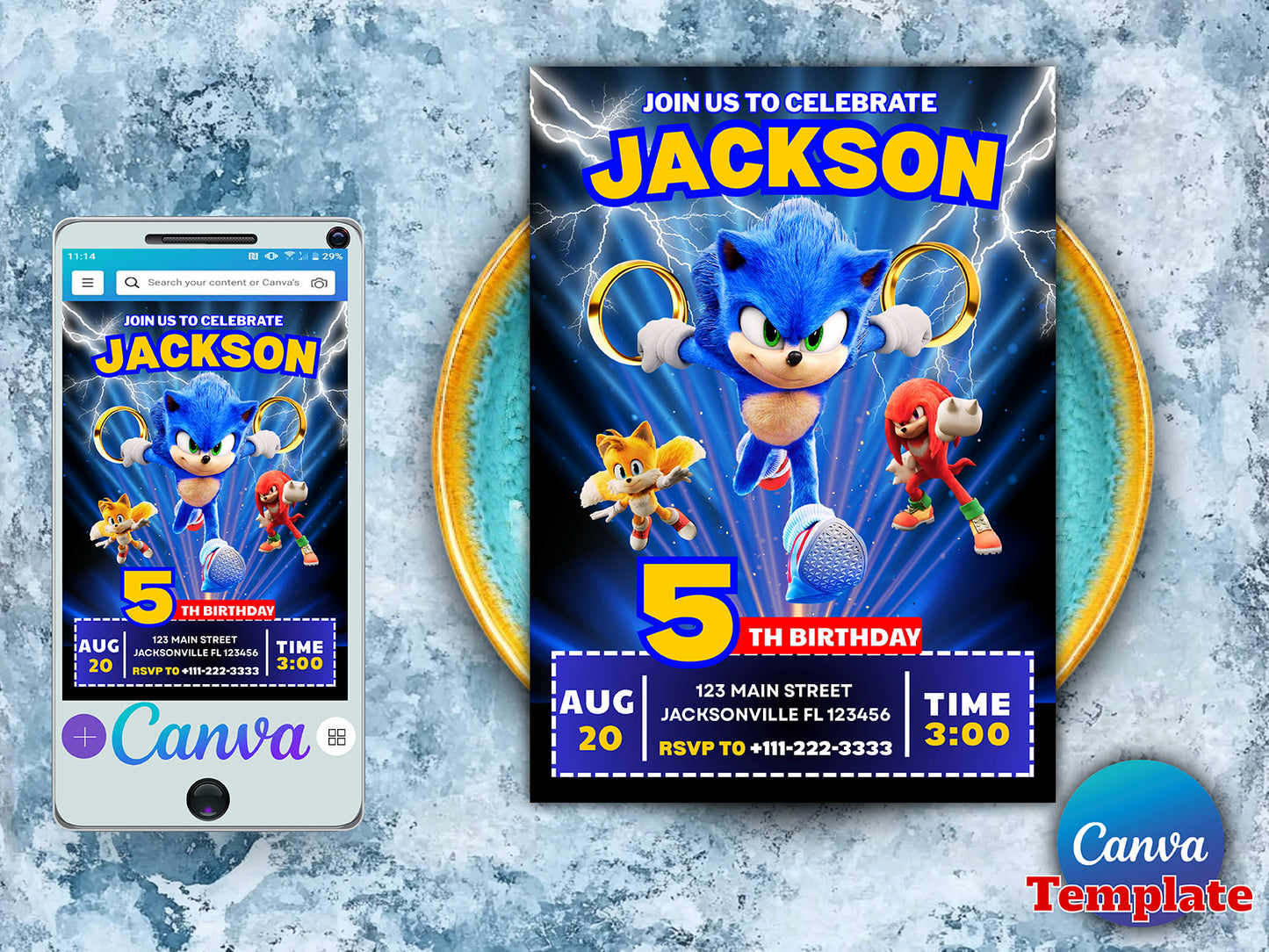 Sonic the Hedgehog Party Invite (Printable)