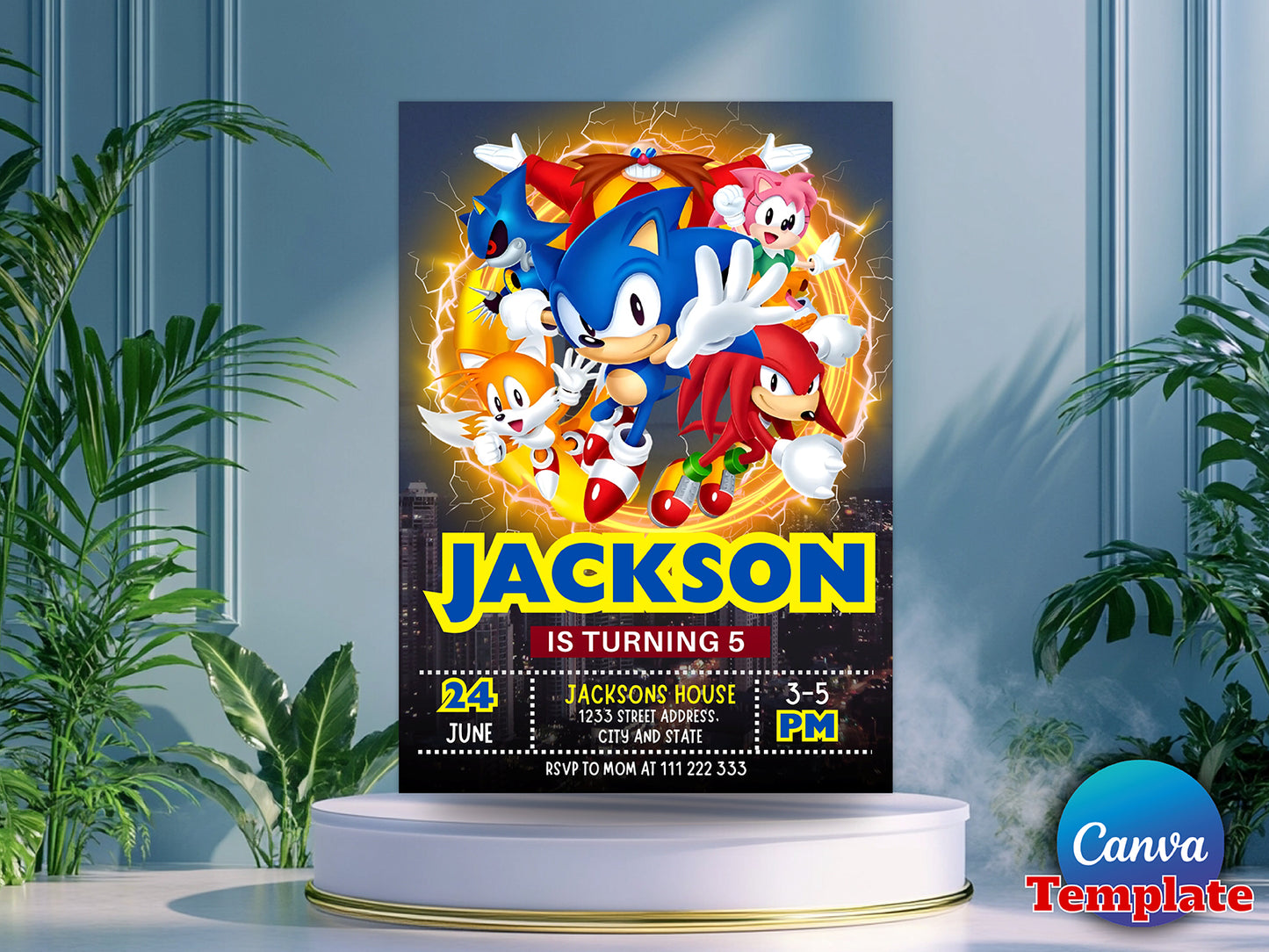 Super Sonic The Hedgehog Party(Printable)